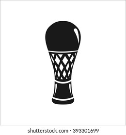 Champion trophy cup simple icon on white background