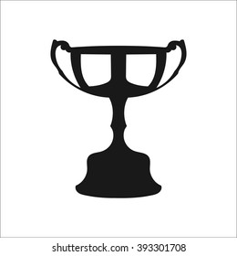 Champion trophy cup simple icon on white background