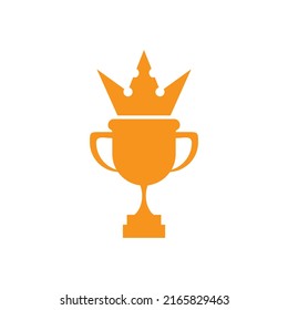 Diseño del logo del vector de la copa trofeo de campeón