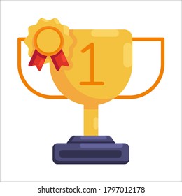 champion trophy flat education icon