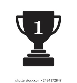 champion trophy flat icon vector