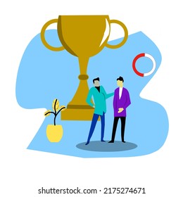 ilustración de vector plano de trofeo campeón