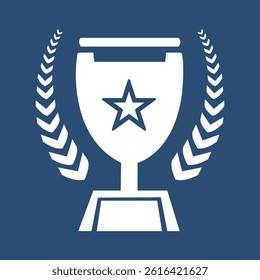 Champion Trophy icon in vector format on a  blue background