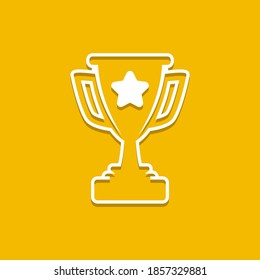 champion trophy with linear style logo icon for winner award logo template