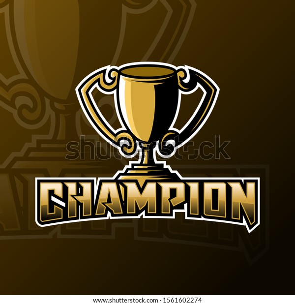 Mindst kugle Krønike Champion Trophy Mascot Gaming Logo Design Stock Vector (Royalty Free)  1561602274