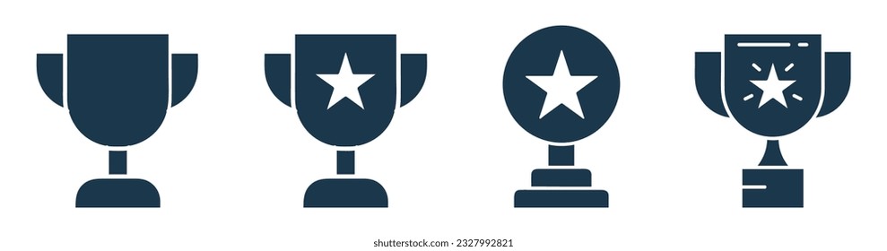 Vector de trofeo de campeón. Premio con estrella, premio, logro, ilustración de concepto de ganador