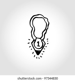 champion trophy vector doodle illustration