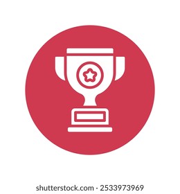 Champion Trophy vector glyph circle  Design icon. Awards Symbol on White background EPS 10 File