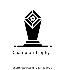 Ícone Design do glifo vetorial Troféu Campeão. Símbolo de prêmios no fundo branco EPS 10 Arquivo