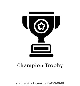 Champion Trophy vector glyph Design icon. Awards Symbol on White background EPS 10 File