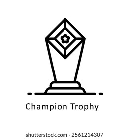 Champion Trophy  Vector Outline Icon. Eps 10 File