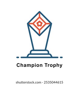 Champion Trophy vetor Outline Two Color Design icon. Símbolo de prêmios no fundo branco EPS 10 Arquivo