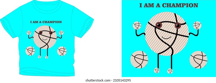 i am a champion t-shirt design background color is a blue and t-shirt color is a blue beautiful color and beautiful design