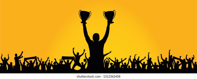 Champion with two cups