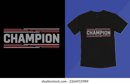 champion typography design for t shirt, vector illustration, graphic, vintage, art, print and sport.