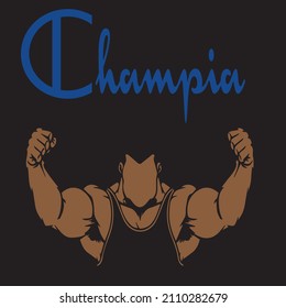 Champion Typography and vector T Shirt Design for teams. 