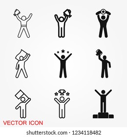 Champion vector icon, flat design for web or mobile app, award symbol.