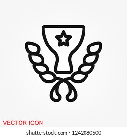 Champion vector icon, flat design for web or mobile app, award symbol.