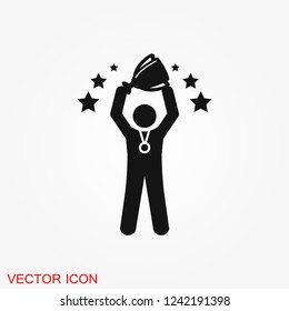Champion vector icon, flat design for web or mobile app, award symbol.
