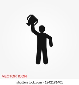 Champion vector icon, flat design for web or mobile app, award symbol.