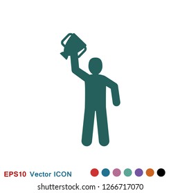 Champion vector icon, flat design for web or mobile app, award symbol.