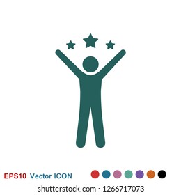 Champion vector icon, flat design for web or mobile app, award symbol.