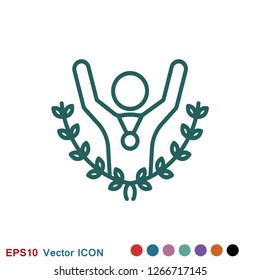 Champion vector icon, flat design for web or mobile app, award symbol.