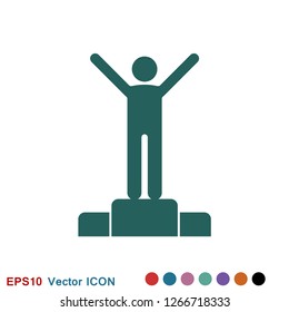 Champion vector icon, flat design for web or mobile app, award symbol.