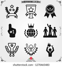 Champion vector icon, flat design for web or mobile app, award symbol.