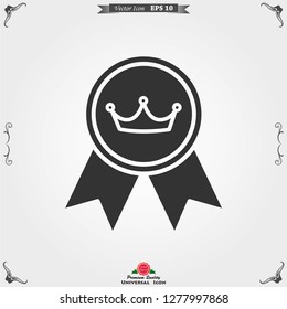 Champion vector icon, flat design for web or mobile app, award symbol.