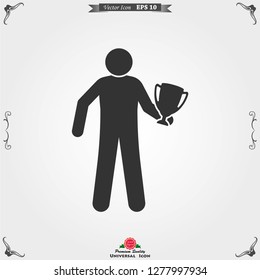 Champion vector icon, flat design for web or mobile app, award symbol.