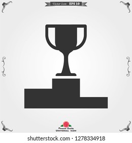 Champion vector icon, flat design for web or mobile app, award symbol.