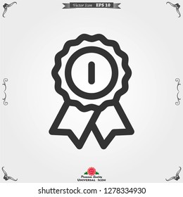 Champion vector icon, flat design for web or mobile app, award symbol.