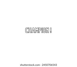 champion vector icon. this is a text icon isolated in a background.