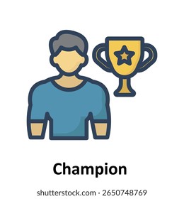 Champion Vector Icon which can easily modify or edit
