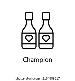Champion vector Outline Icon Design illustration on White background. EPS 10 File 
