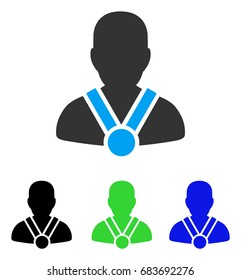Champion vector pictogram. Style is flat graphic champion symbol using some color variants.