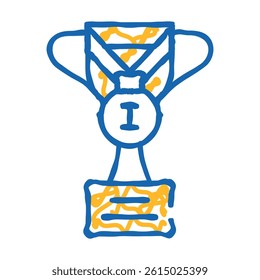champion win cup doodle icon sketch vector. champion win cup sign. isolated symbol illustration