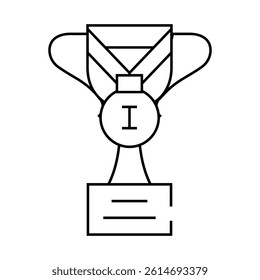champion win cup line icon vector. champion win cup sign. isolated contour symbol black illustration