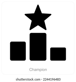 Concepto de icono de campeón y ganador