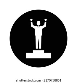 Champion, winner icon. Rounded vector graphics.