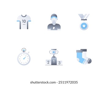 Champion and winner prizes - flat design style icons set