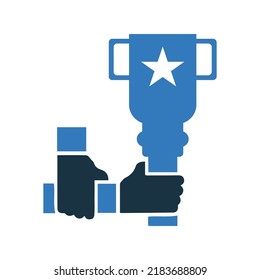 Campeón, ícono ganador. Diseño vectorial simple editable aislado en un fondo blanco.