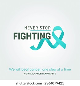 Championing Women's Strength Cervical Cancer and Vector Background
