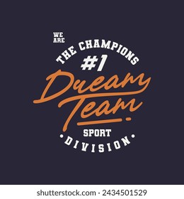 Der Champion, Rennteam trendige modische Vektor-T-Shirt und Bekleidungsdesign, Typografie, Druck, Poster. Globale Farbfelder. 