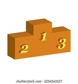 Champions 1,2,3, three-dimensional numbers, vector illustration, white background