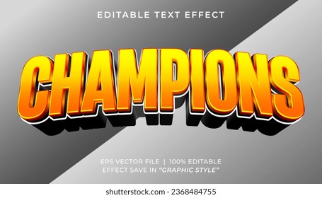 Champions 3D editable text effect template