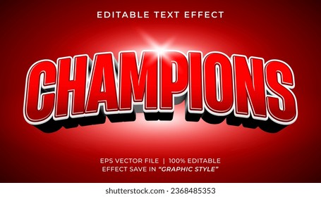 Champions 3D editable text effect template