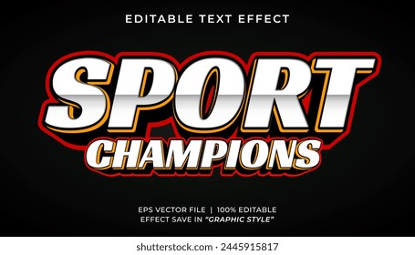 Champions 3d efecto de texto editable estilo deportivo