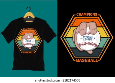 Champions Baseball Retro Vintage T Shirt Design